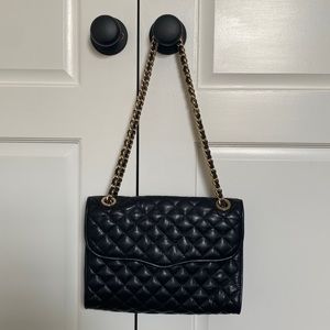 Rebecca Minkoff Quilted Affair Bag, Leather, Large, Black with Gold.